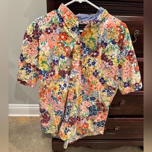 crown & ivy Multicolor Floral Short-Sleeve Button-Down Shirt